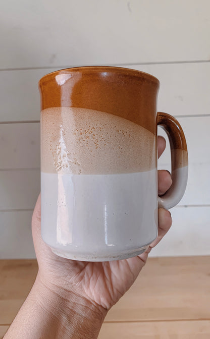 Vintage Tri-Tone Ceramic Mugs - S/2