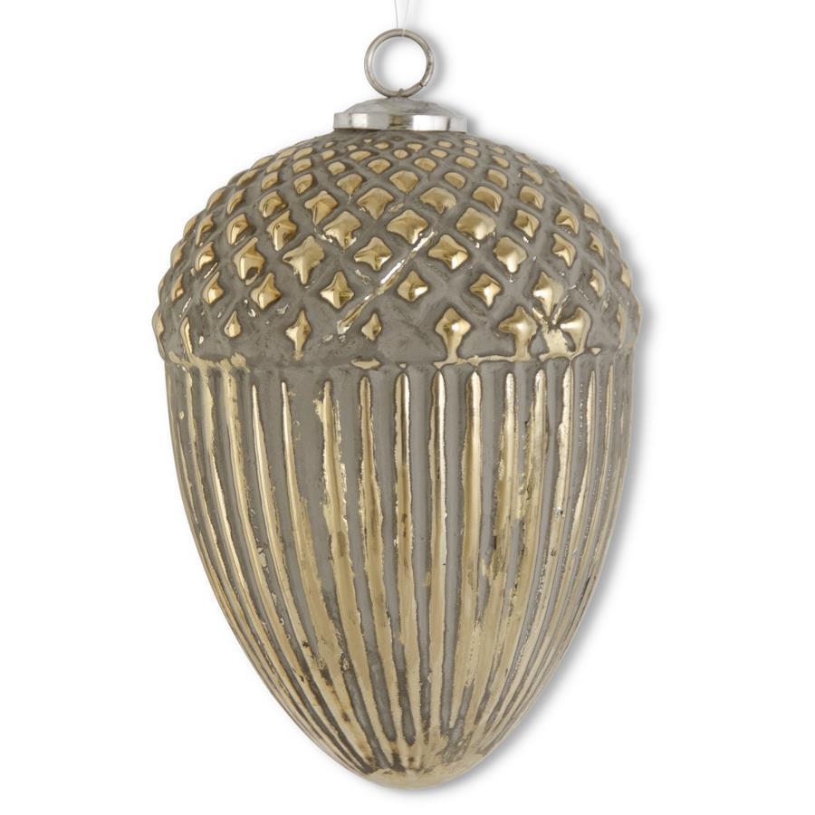 Distressed Gold Glass Acorn