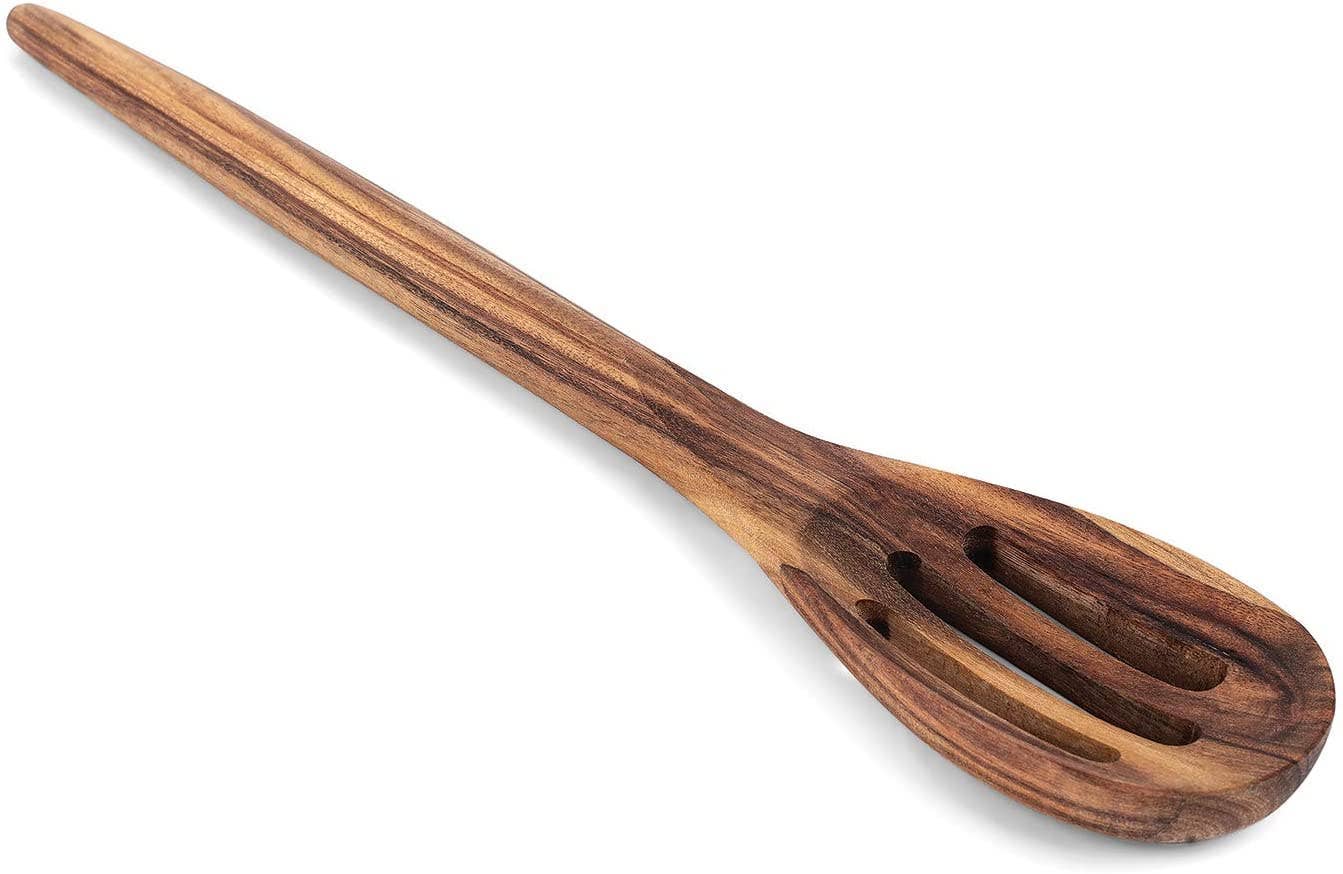 12" Acacia Wood Slotted Spoon