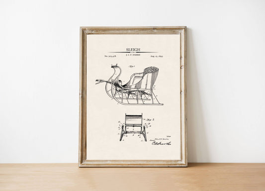 Sleigh Patent Vintage Art Print