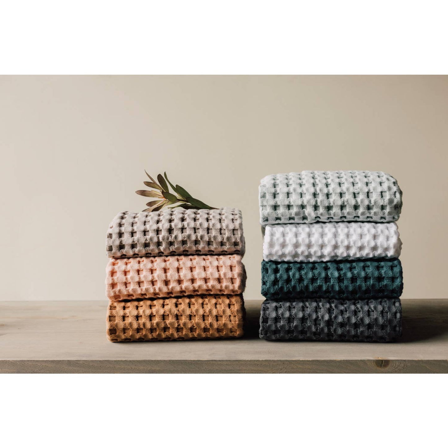 Organic Cotton Waffle Hand Towel - Stone