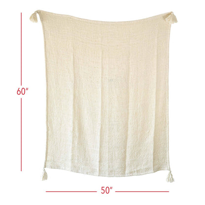 Hand Woven Throw - Cream