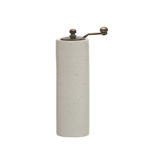 Stoneware Salt/Pepper Grinder, White