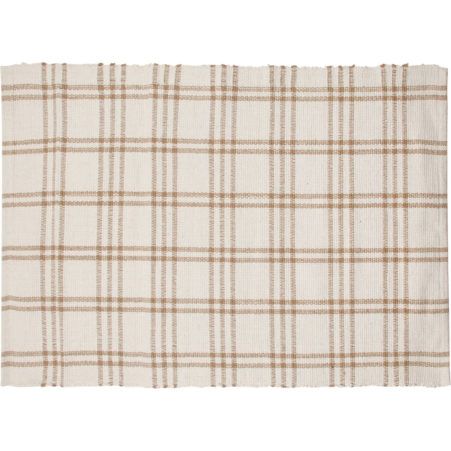 Cream Plaid Rug