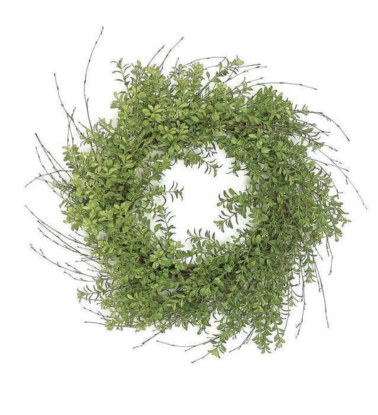 24" Boxwood & Twig Wreath