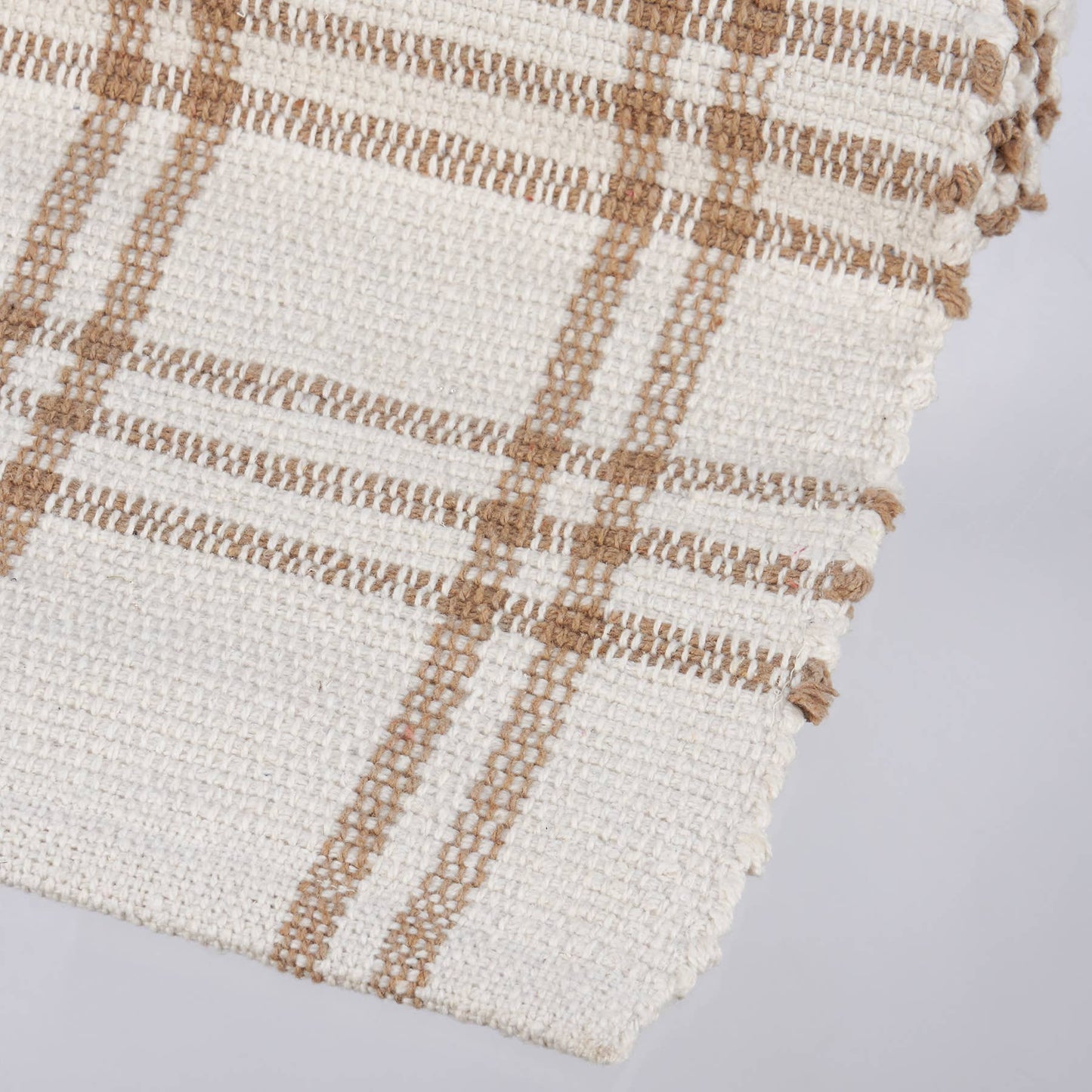 Cream Plaid Rug