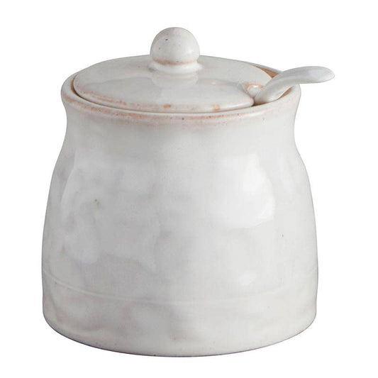 Ceramic Sugar Bowl with Spoon