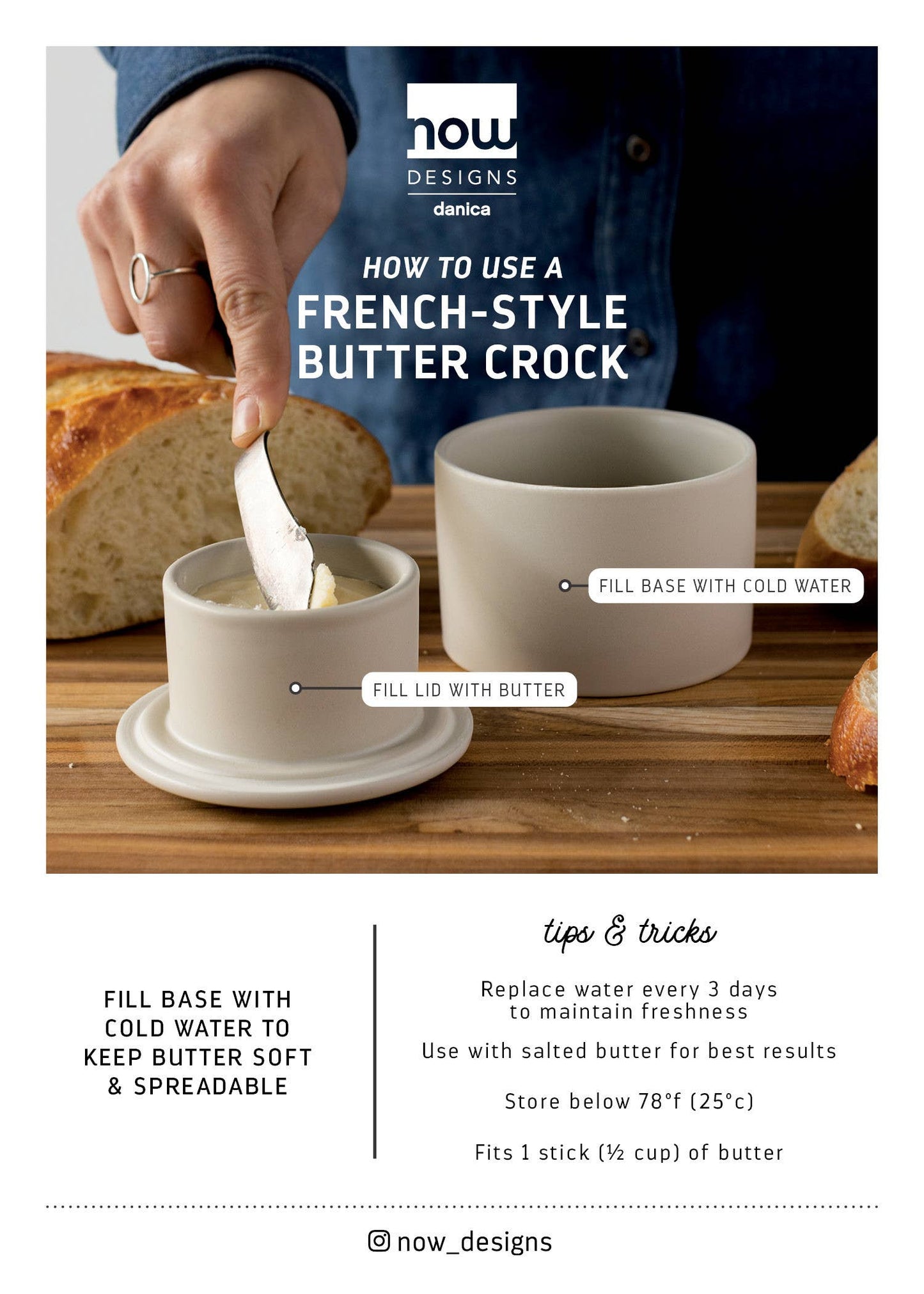 Matte Natural Butter Crock