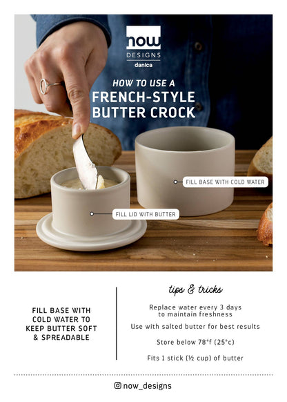 Matte Natural Butter Crock