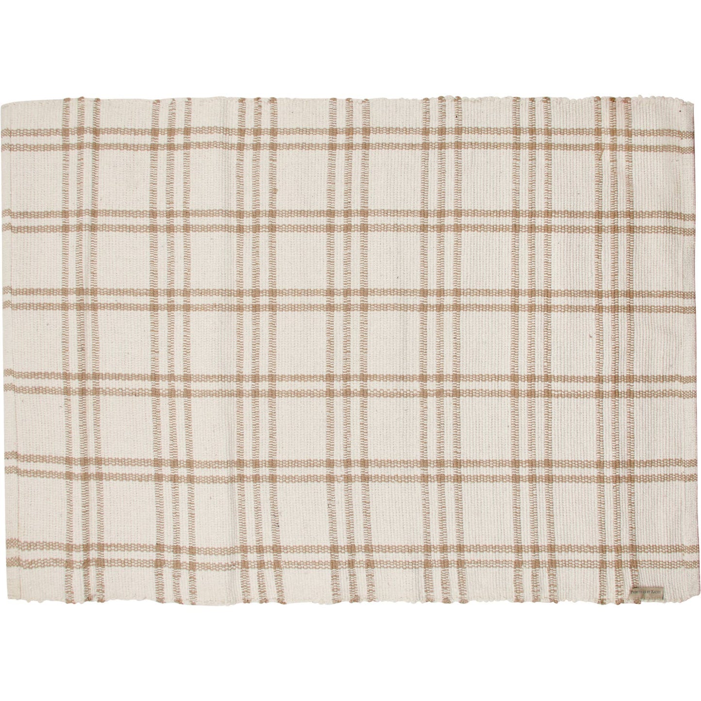 Cream Plaid Rug