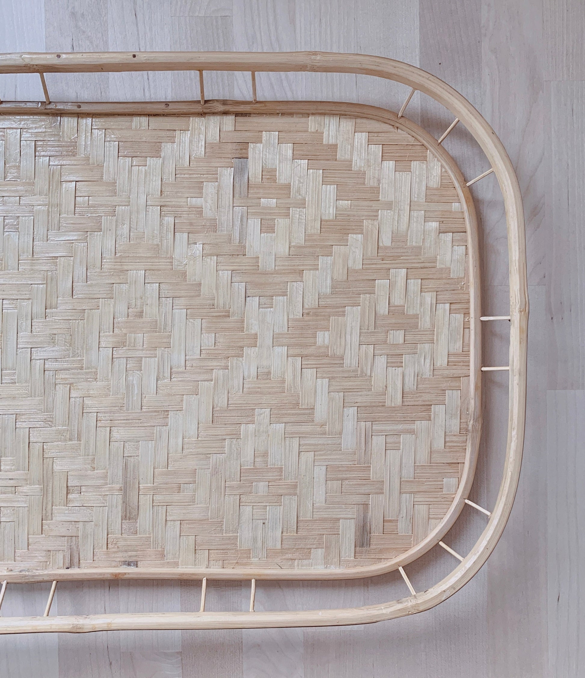 Vintage Bamboo Serving Tray | Boho Home Decor | Bohemian Basket Tray | Serving Platter | Boho Tableware | Rattan Home Decor | Vintage Trays