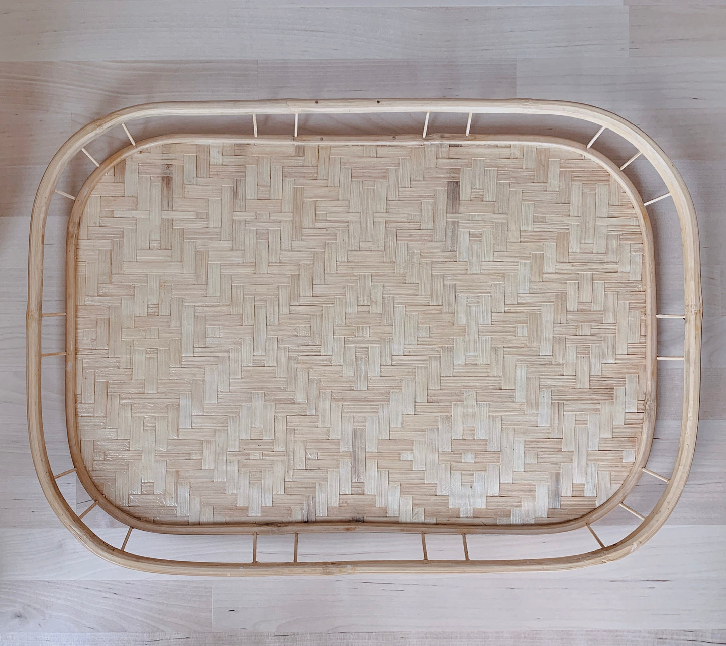 Vintage Bamboo Serving Tray | Boho Home Decor | Bohemian Basket Tray | Serving Platter | Boho Tableware | Rattan Home Decor | Vintage Trays