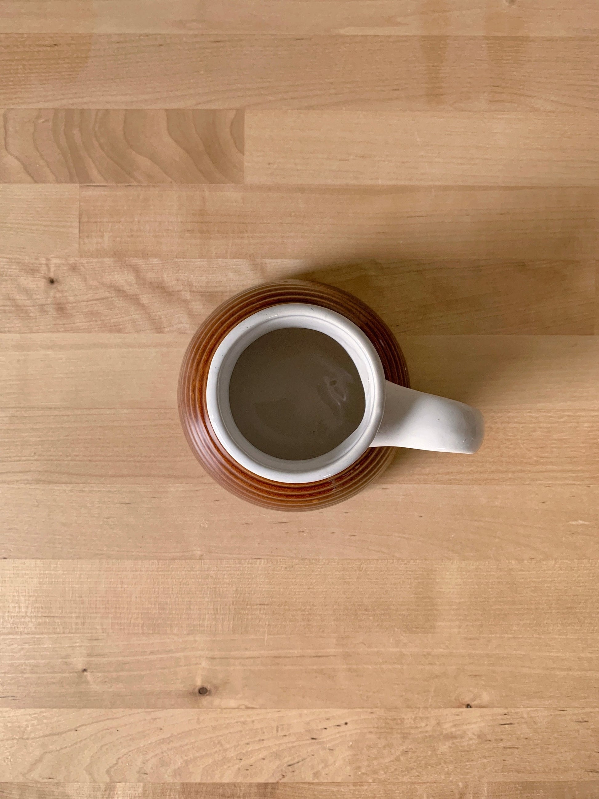 Vintage Stoneware No Spill Coffee Mug, Wide Bottom Mug Tea Cup